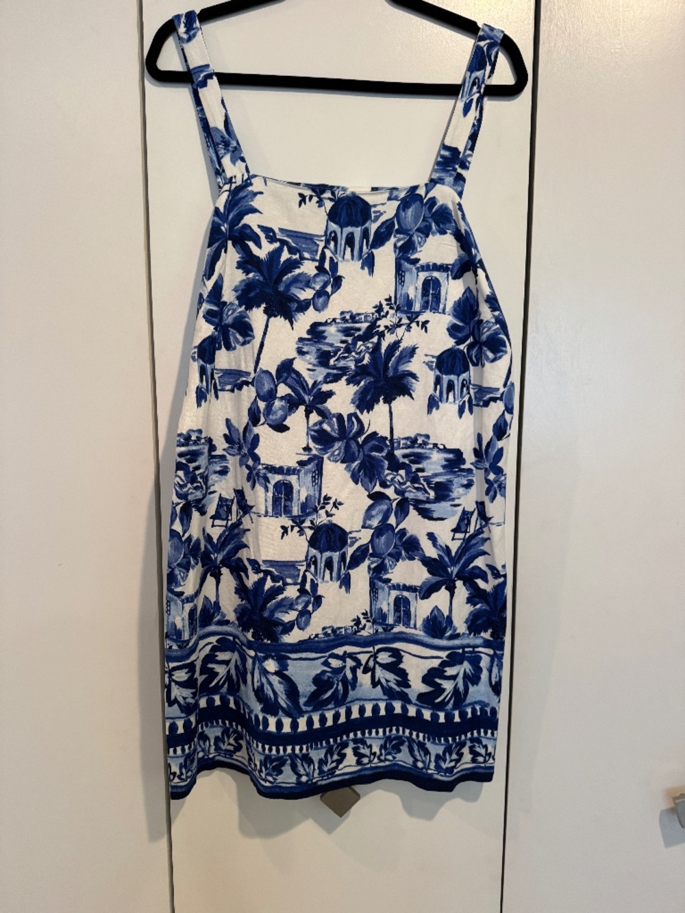 LOFT Linen-blend Strappy Shift  Mini Dress, size 10.